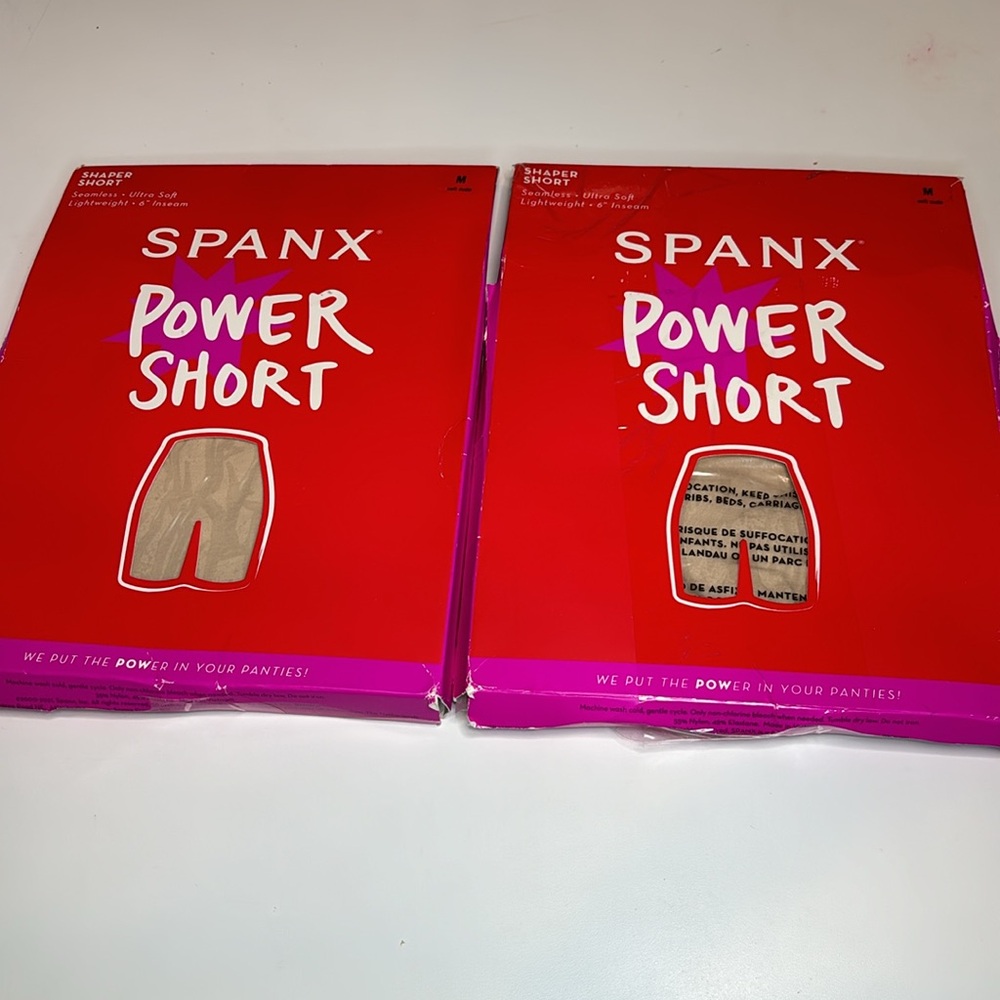 spanx 2 Pair power short Soft Nude M NWT